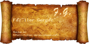 Füller Gergő névjegykártya